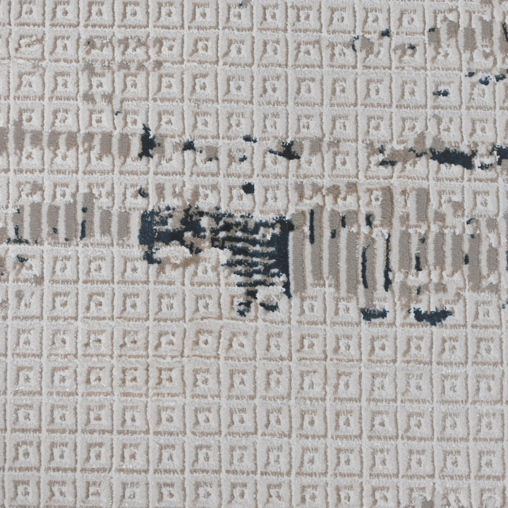 Grey Beige Abstract Turkish Rug 5X8 ft