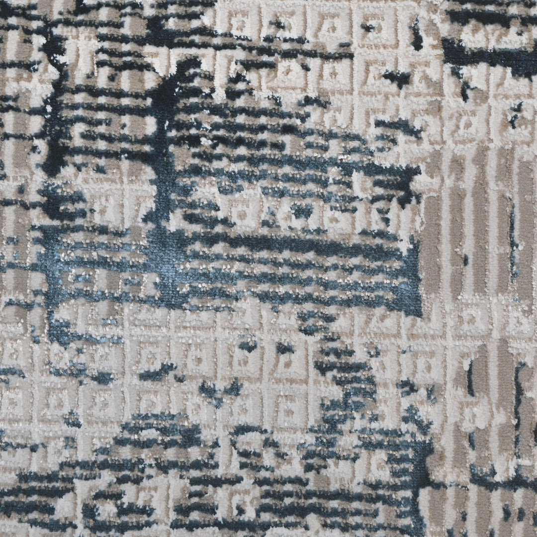 Grey Beige Abstract Turkish Rug 5X8 ft