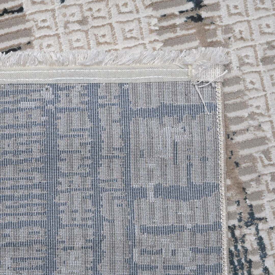 Grey Beige Abstract Turkish Rug 5X8 ft