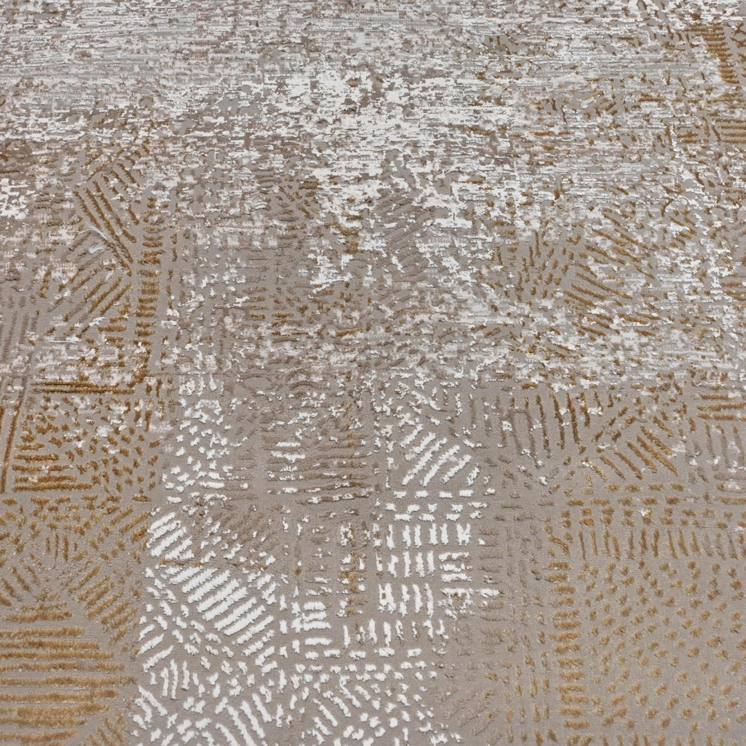 Beige Brown Vintage Turkish Rug 5X8 ft