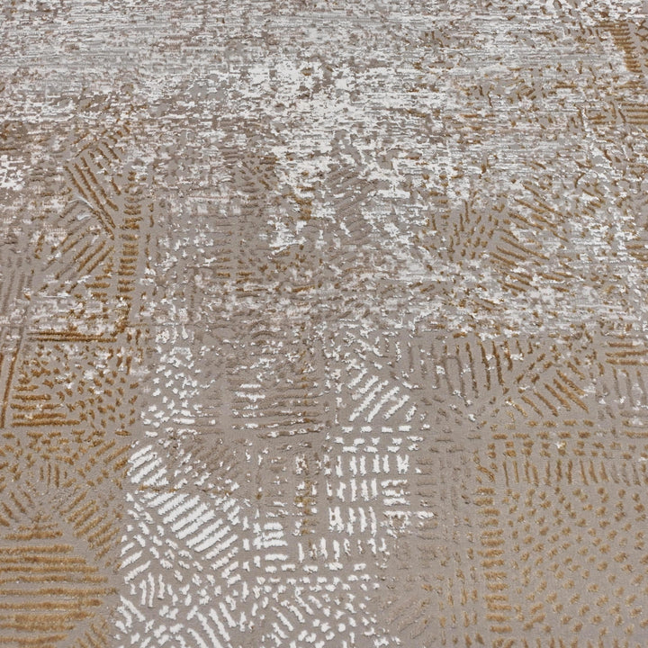 Beige Brown Vintage Turkish Rug 5X8 ft