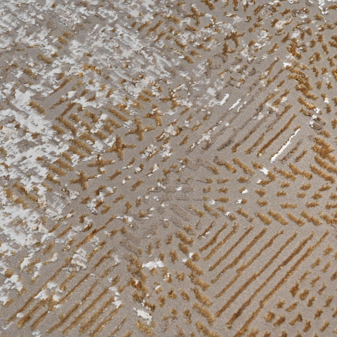 Beige Brown Vintage Turkish Rug 5X8 ft