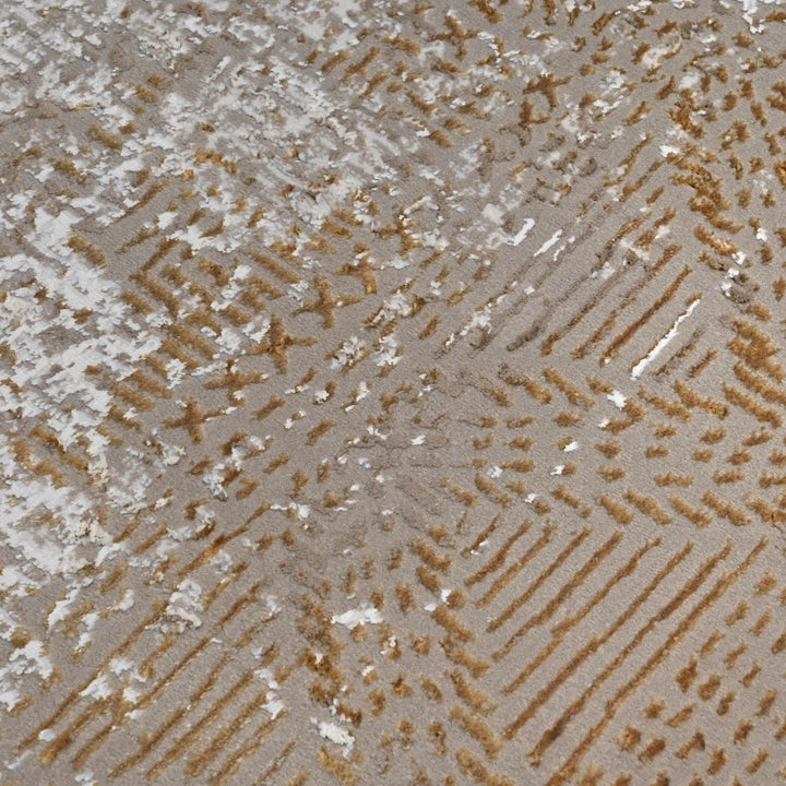 Beige Brown Vintage Turkish Rug 5X8 ft