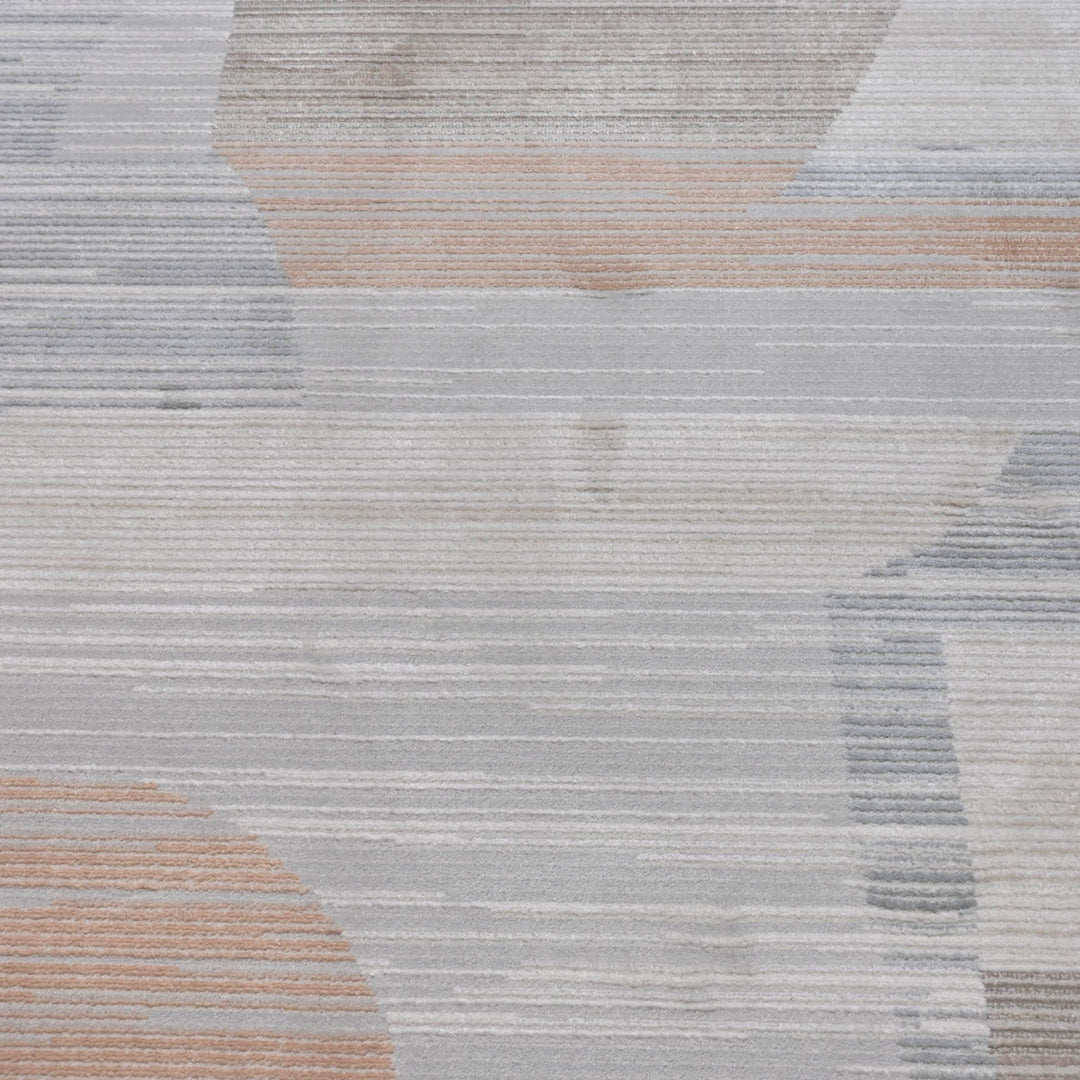 Grey Beige Abstract Turkish Rug 5X8 ft