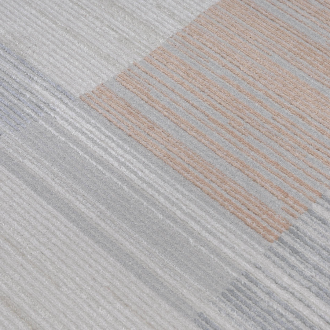 Grey Beige Abstract Turkish Rug 5X8 ft