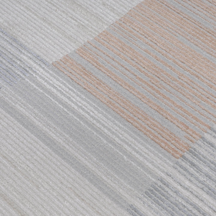 Grey Beige Abstract Turkish Rug 5X8 ft