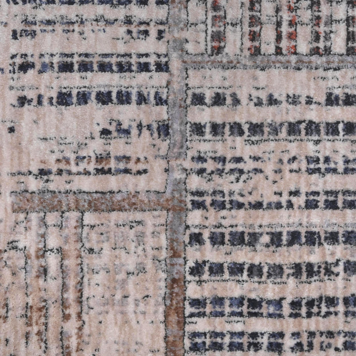 Grey Pink Geometric Turkish Rug 5X8 ft