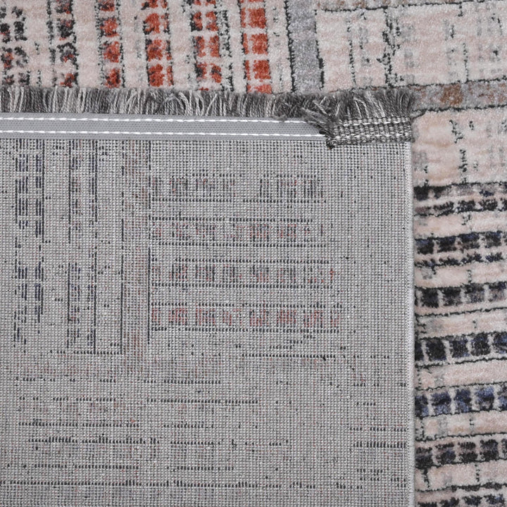 Grey Pink Geometric Turkish Rug 5X8 ft