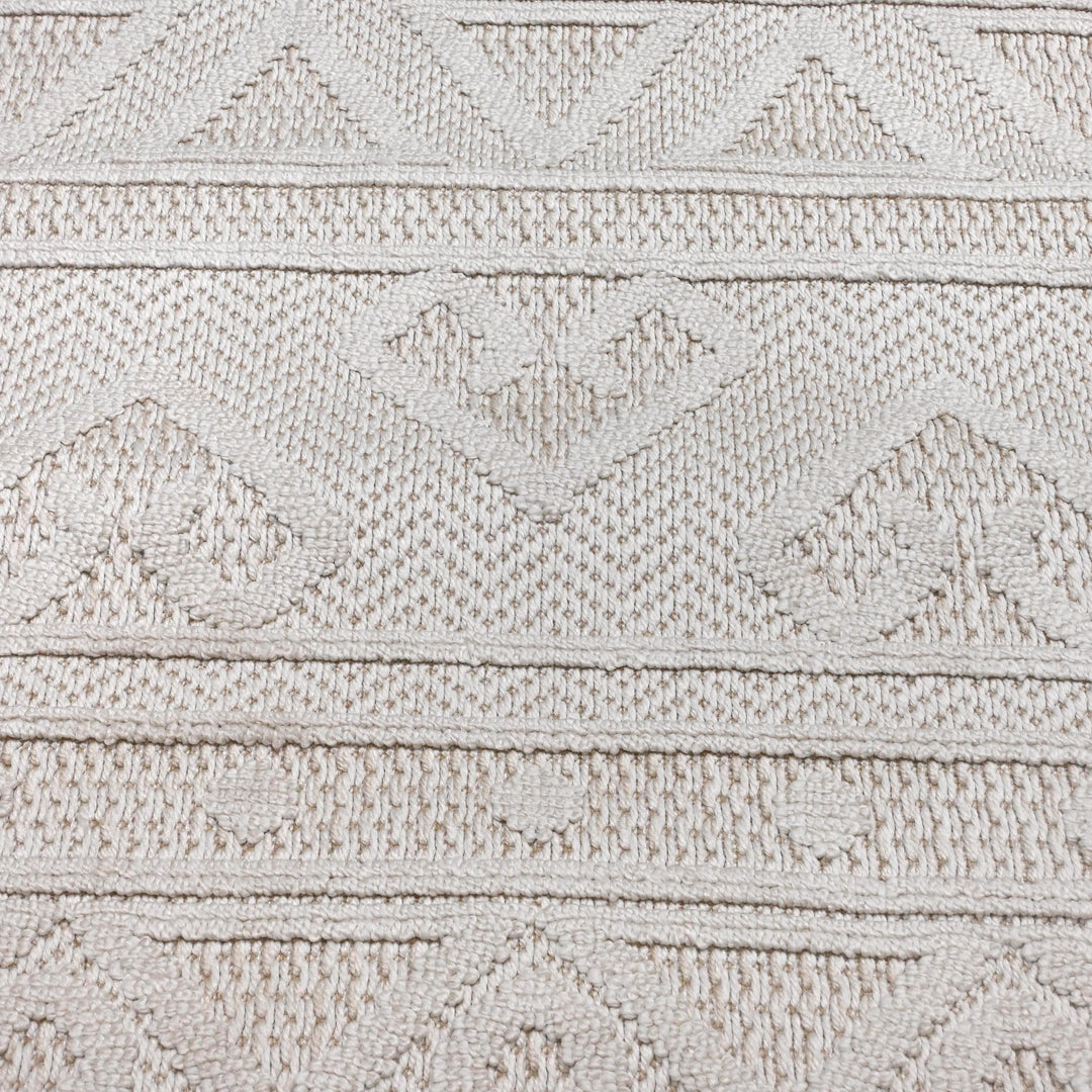 Cream Beige Strips Turkish Rug 5X8 ft