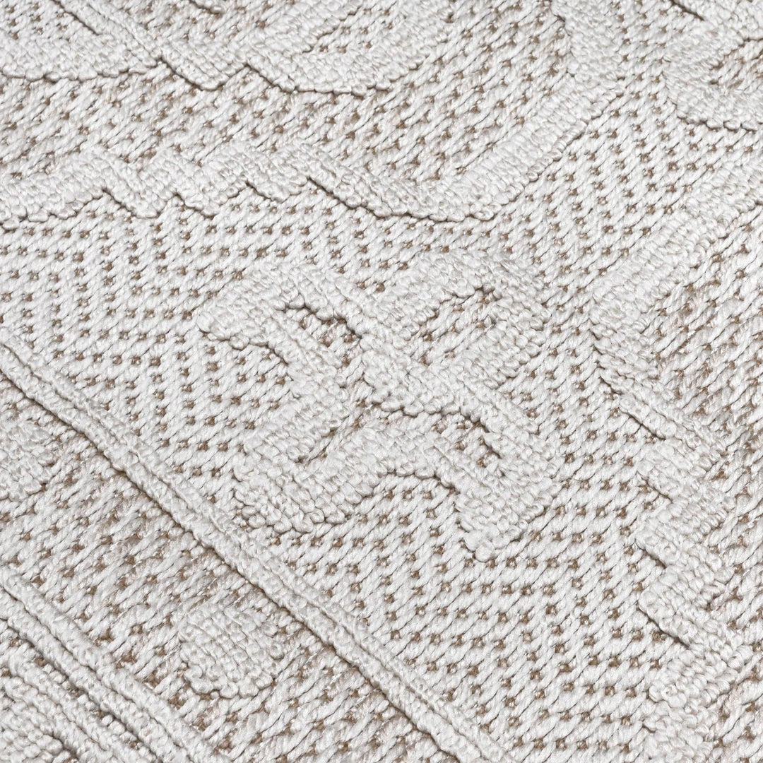 Cream Beige Strips Turkish Rug 5X8 ft