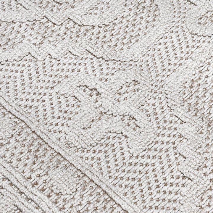 Cream Beige Strips Turkish Rug 5X8 ft