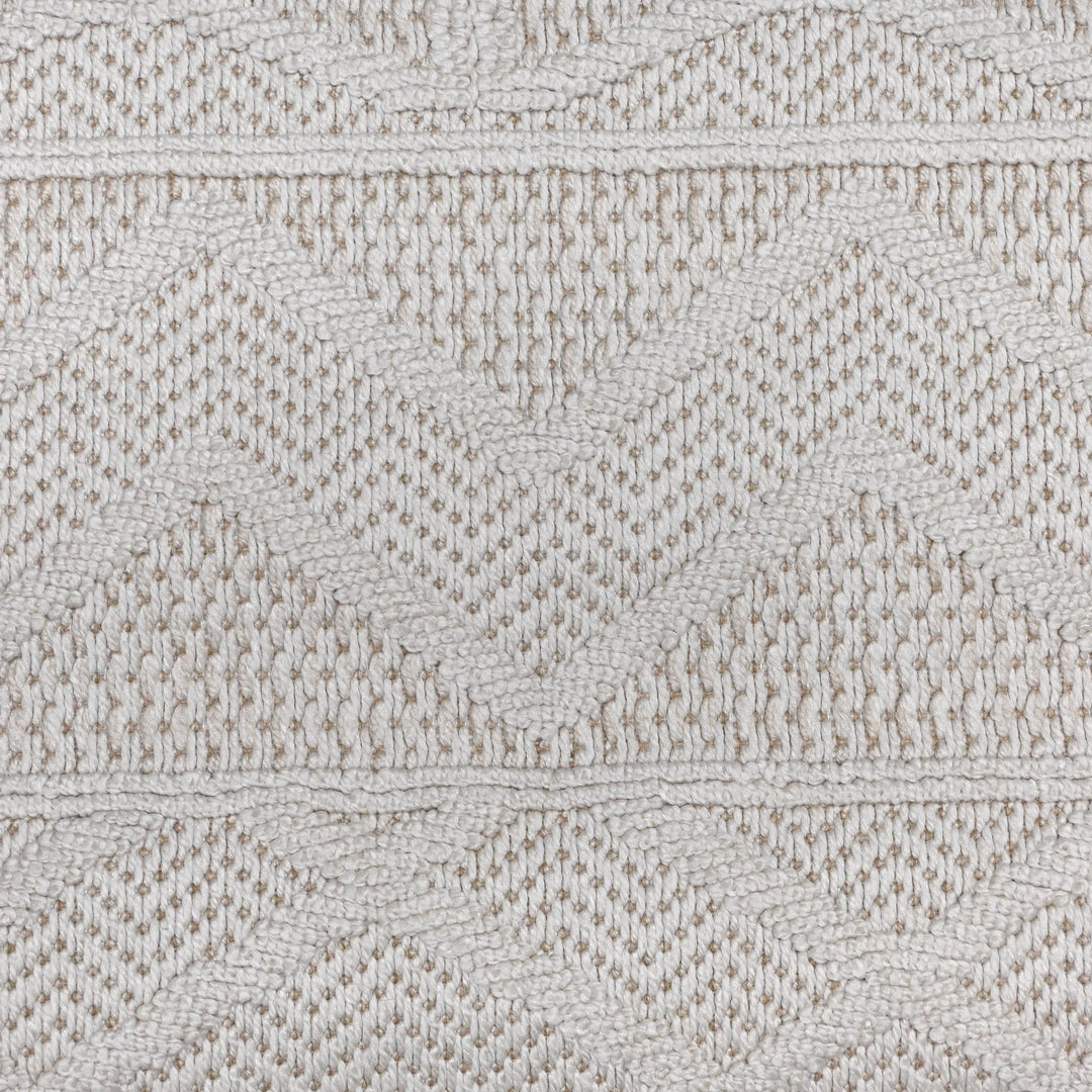 Cream Grey Strips Turkish Rug 5X8 ft