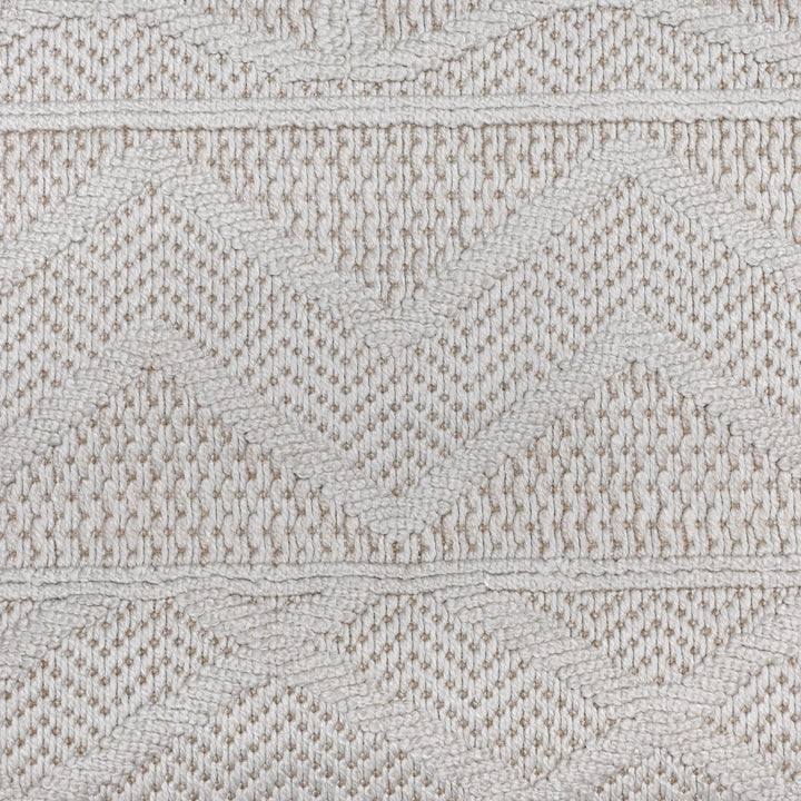 Cream Grey Strips Turkish Rug 5X8 ft