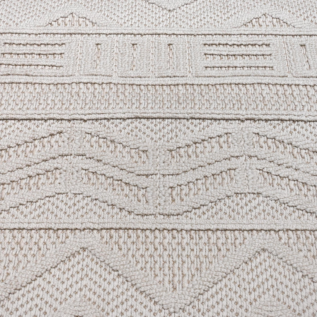 Cream Grey Strips Turkish Rug 5X8 ft