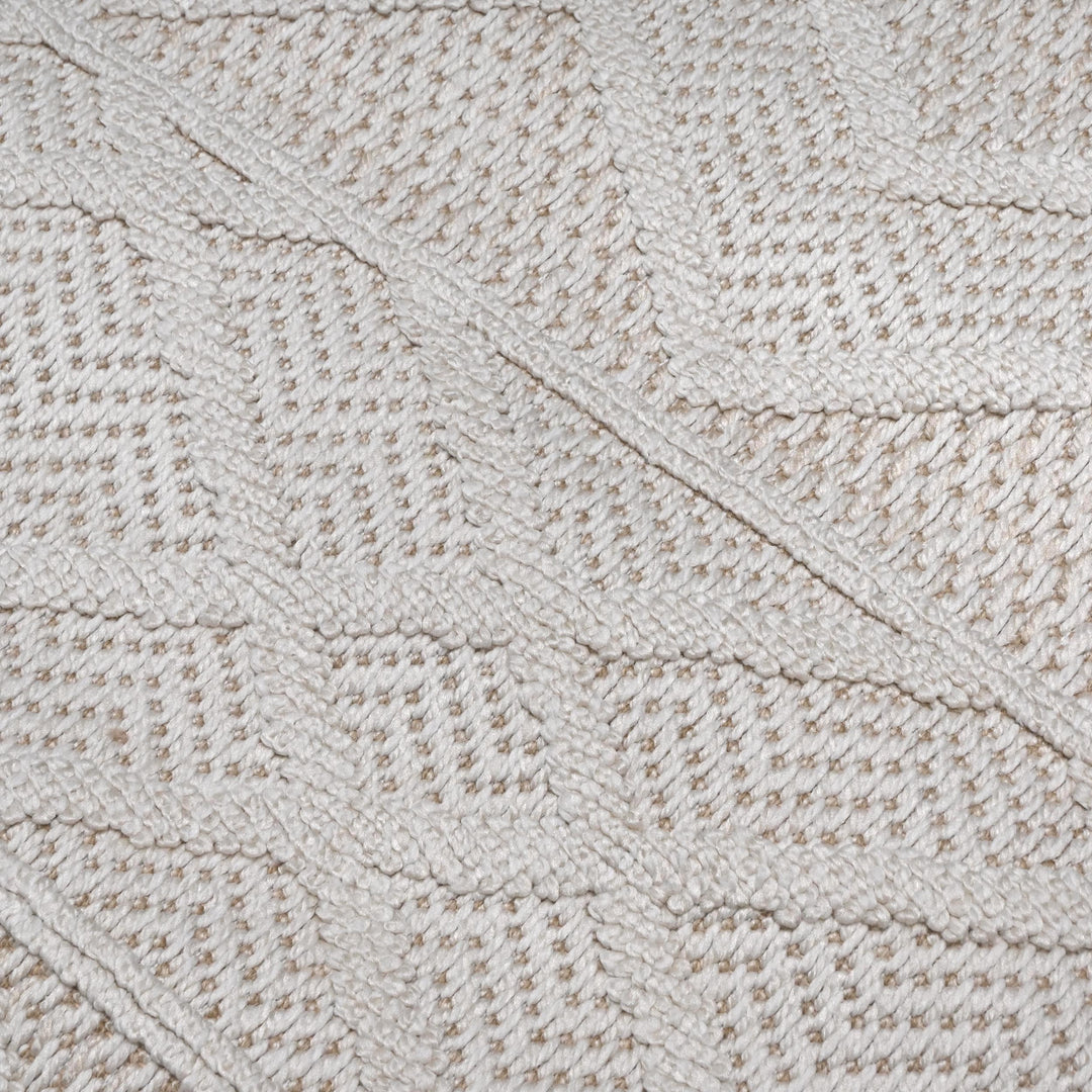 Cream Grey Strips Turkish Rug 5X8 ft