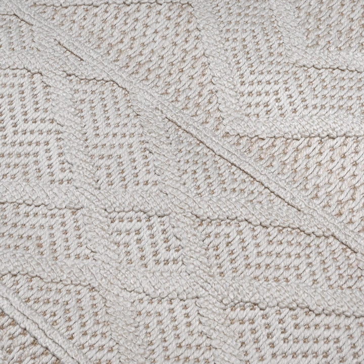 Cream Grey Strips Turkish Rug 5X8 ft