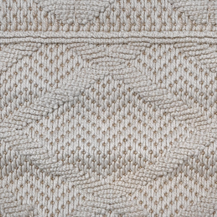 Cream Grey Strips Turkish Rug 5X8 ft