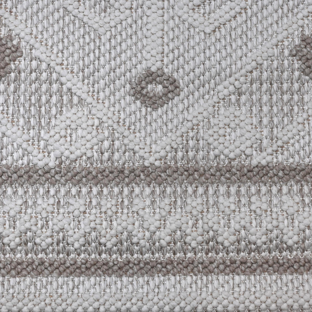 Cream Grey Geometric Turkish Rug 5X8 ft