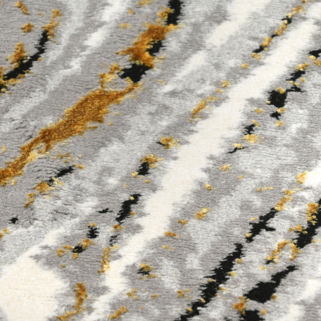 Grey Waves Turkish Round Rug 5x5 ft