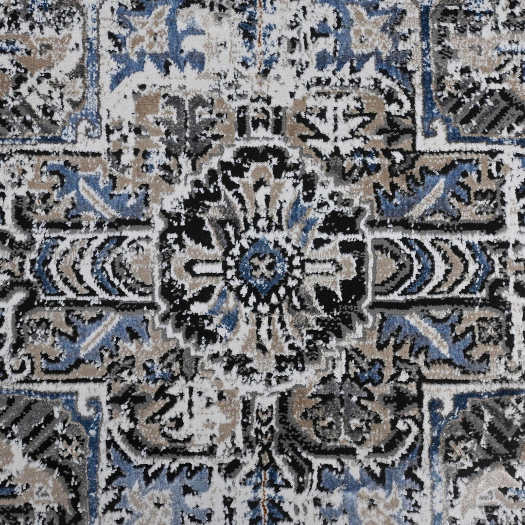 Grey Black Vintage Turkish Rug 5X8 ft