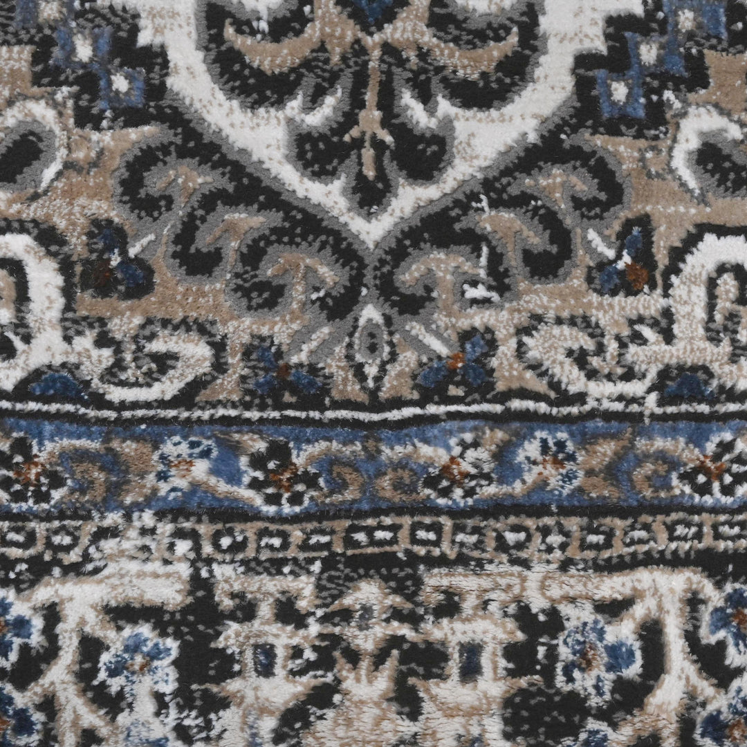 Grey Black Vintage Turkish Rug 5X8 ft