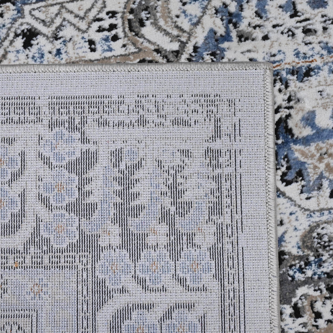 Grey Black Vintage Turkish Rug 5X8 ft