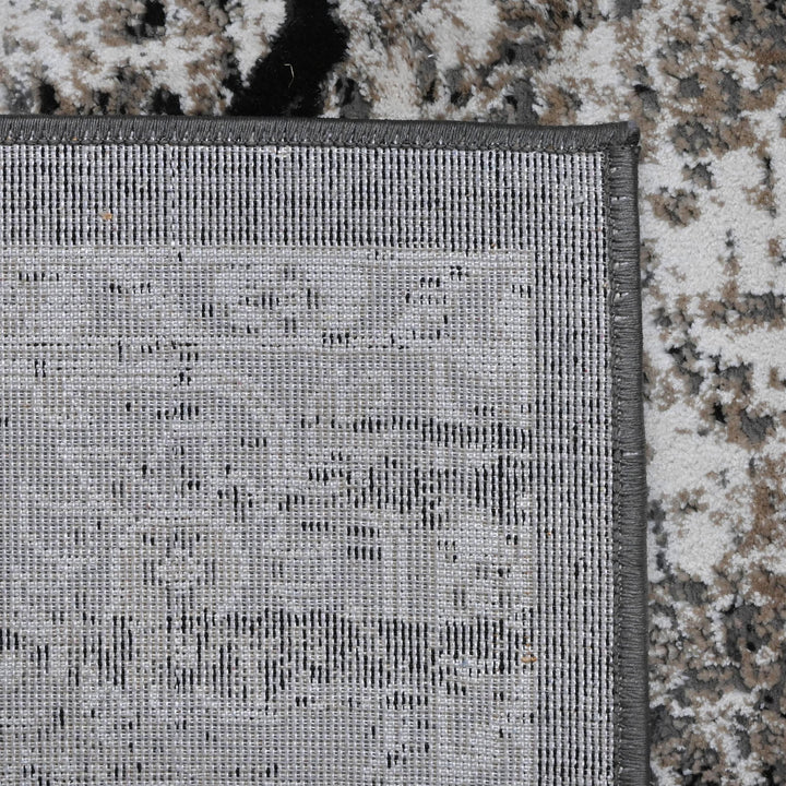 Grey Black Vintage Turkish Rug 5X8 ft