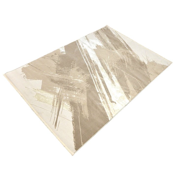 Beige Abstract Turkish Rug 4X6 Ft