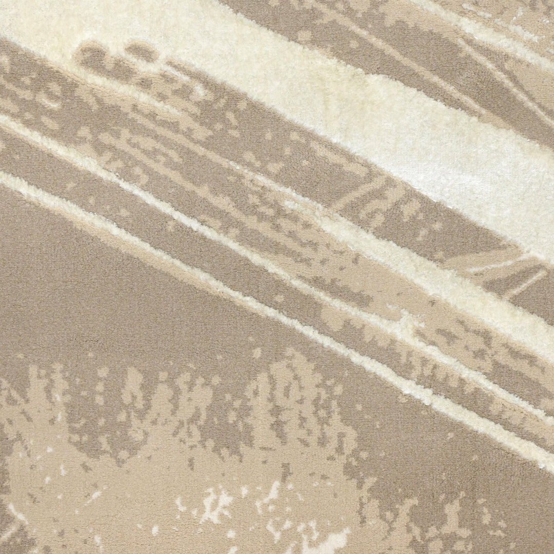 Beige Abstract Turkish Rug 4X6 Ft