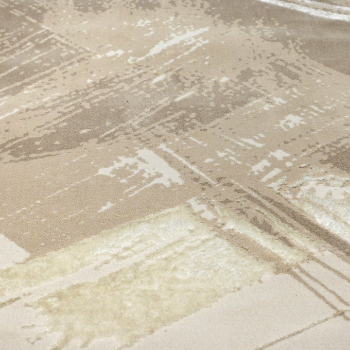 Beige Abstract Turkish Rug 4X6 Ft