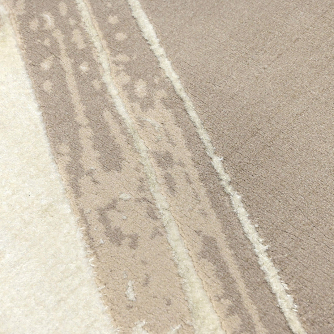 Beige Abstract Turkish Rug 4X6 Ft