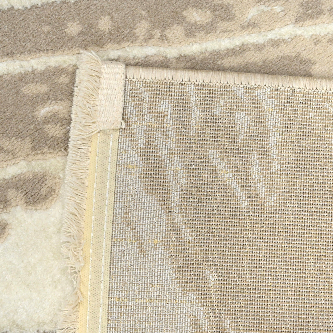 Beige Abstract Turkish Rug 4X6 Ft