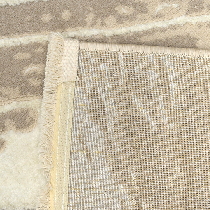 Beige Abstract Turkish Rug 4X6 Ft