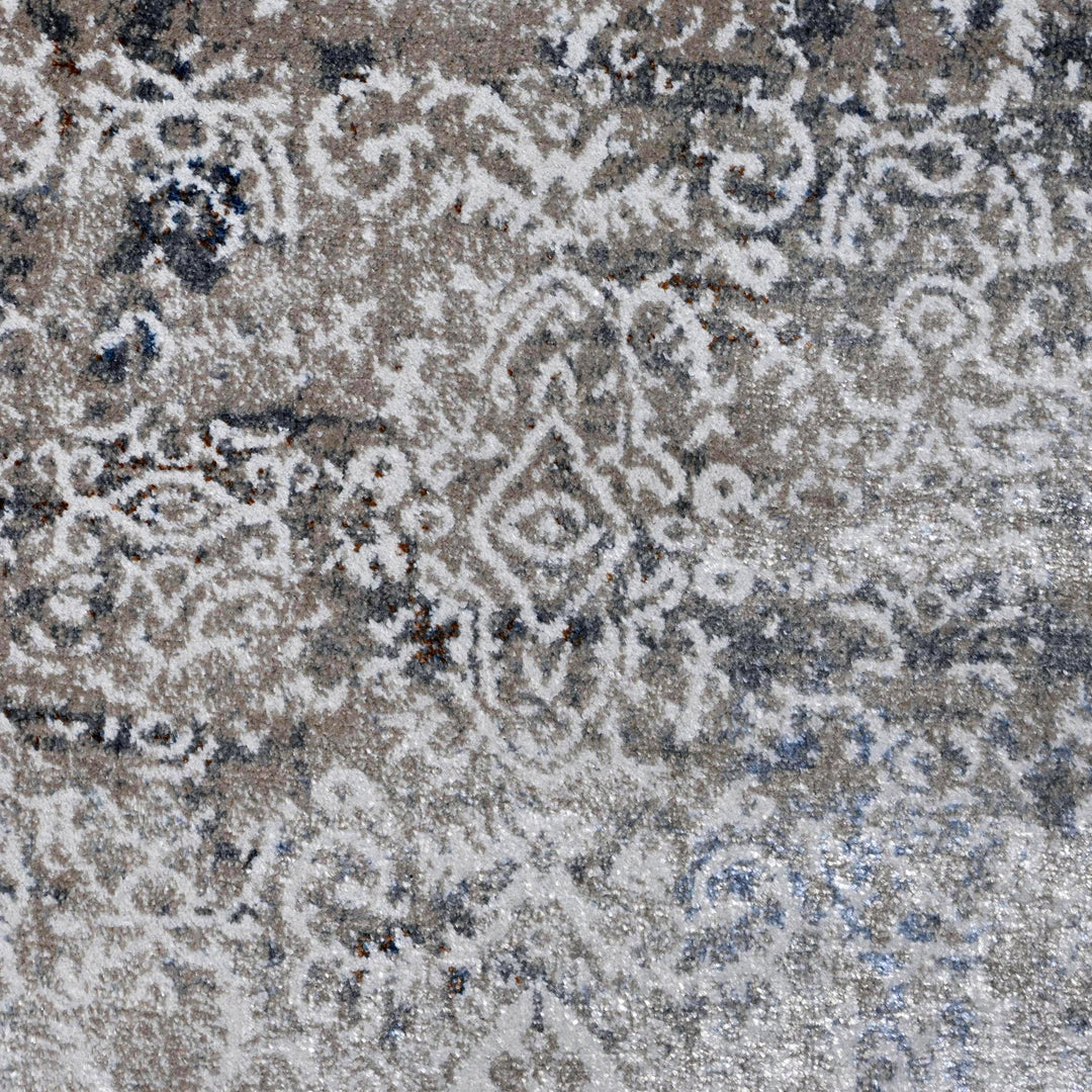 Grey Black Vintage Turkish Rug 5X8 ft