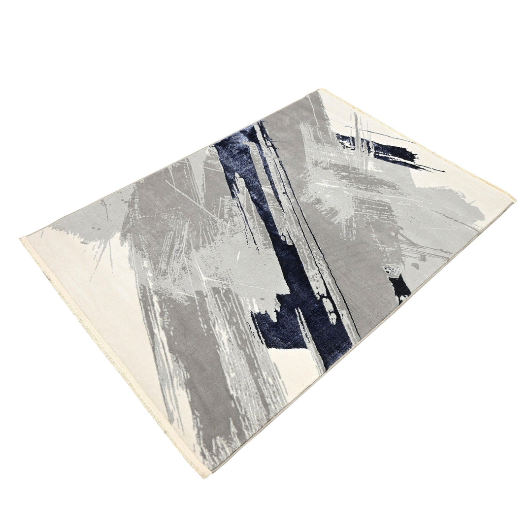 Grey Splash Turkish Rug 4x6 ft