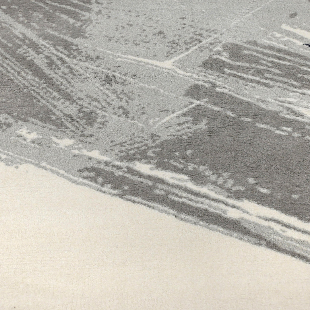 Grey Splash Turkish Rug 4x6 ft