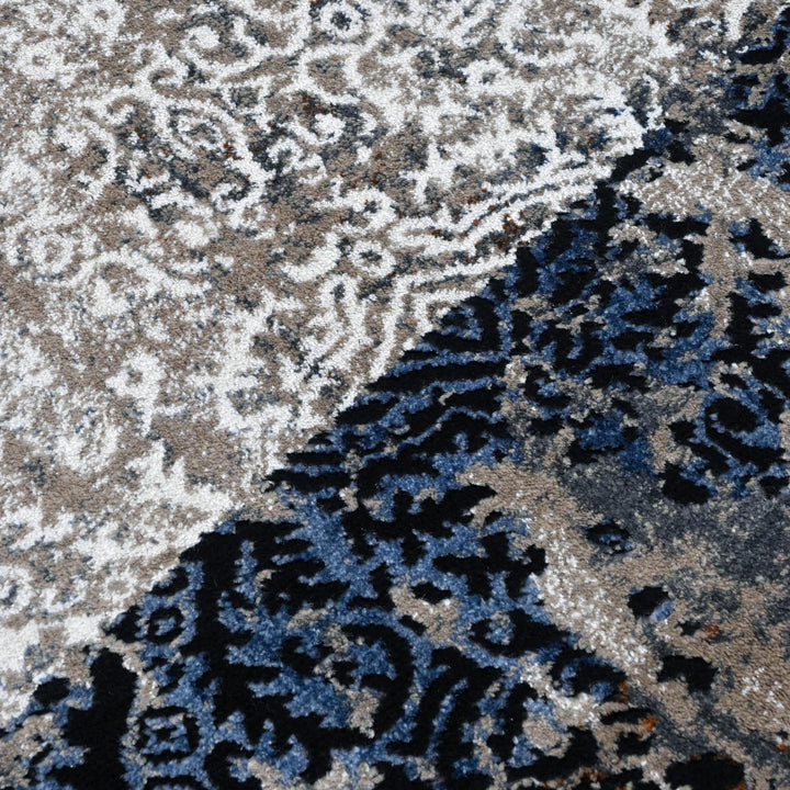 Grey Black Vintage Turkish Rug 5X8 ft