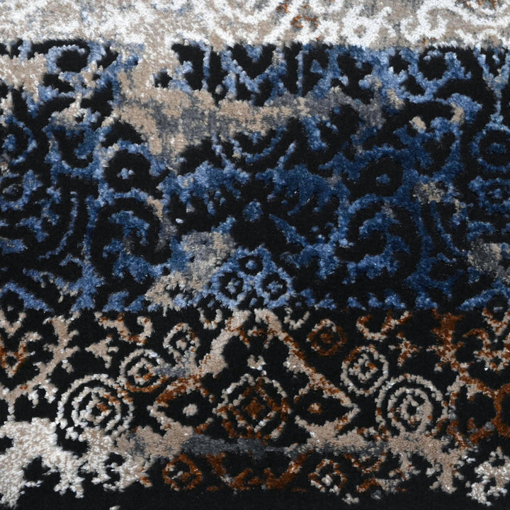 Grey Black Vintage Turkish Rug 5X8 ft