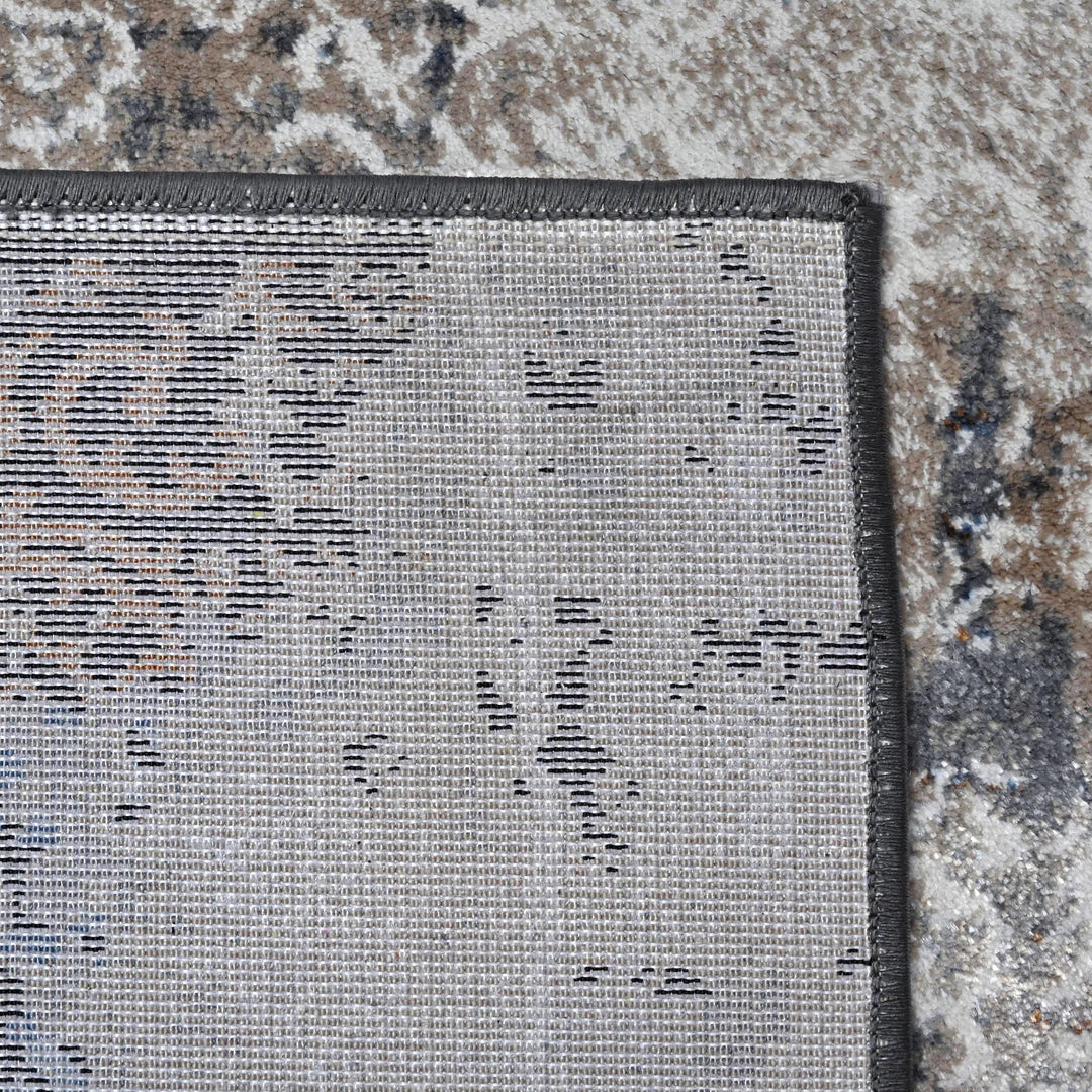 Grey Black Vintage Turkish Rug 5X8 ft