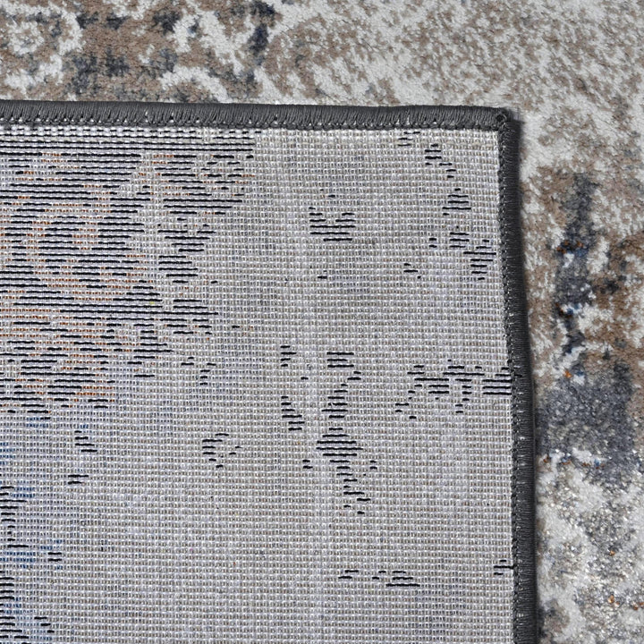 Grey Black Vintage Turkish Rug 5X8 ft