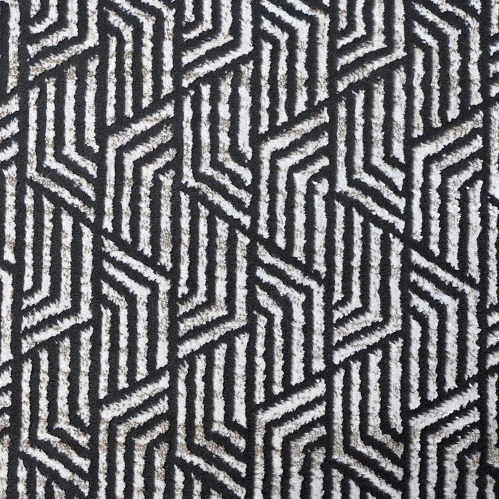 Grey Black Geometric Turkish Rug 5X8 ft