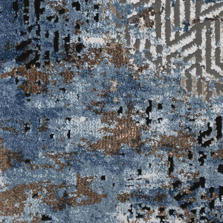 Grey Black Geometric Turkish Rug 5X8 ft