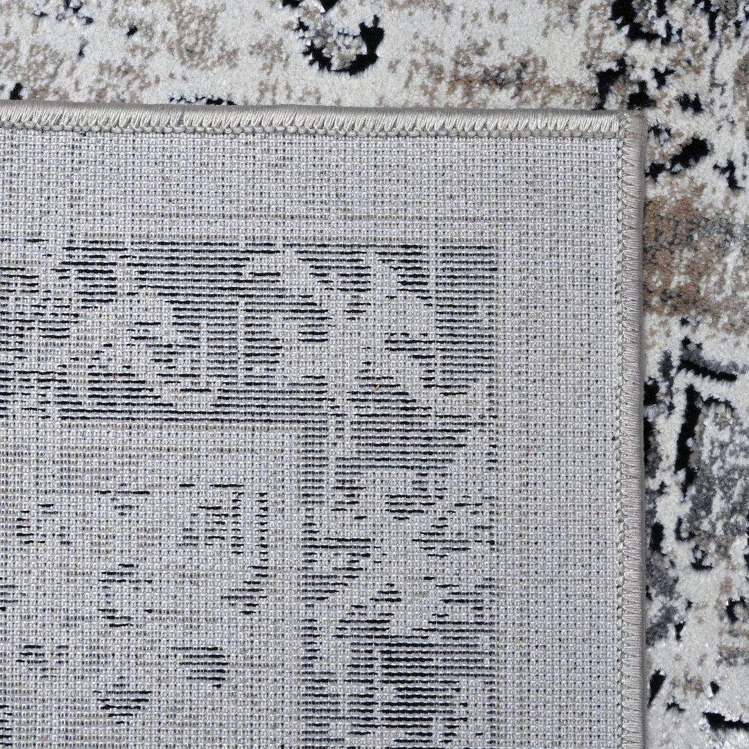 Grey Black Vintage Turkish Rug 5X8 ft