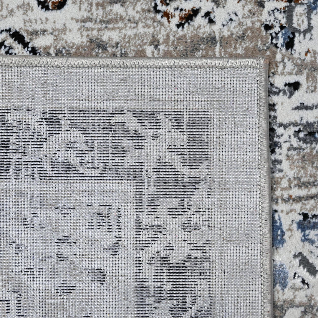 Grey Blue Vintage Turkish Rug 5X8 ft