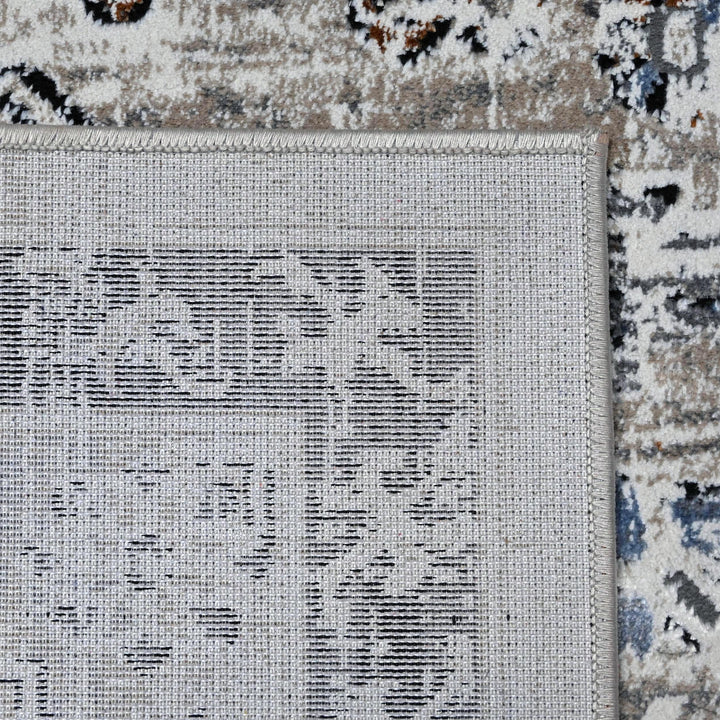 Grey Blue Vintage Turkish Rug 5X8 ft