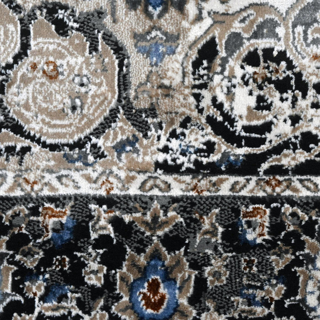 Grey Black Vintage Turkish Rug 5X8 ft