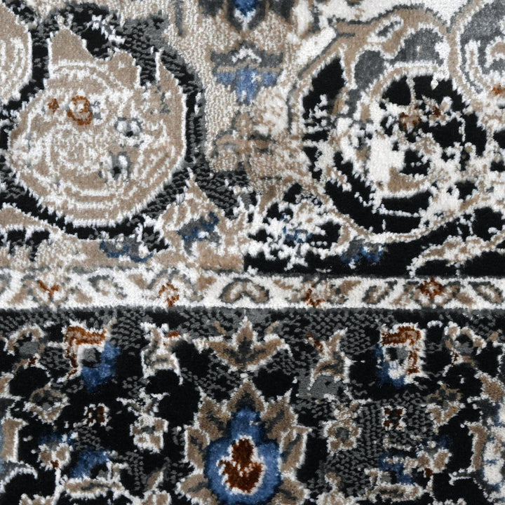 Grey Black Vintage Turkish Rug 5X8 ft