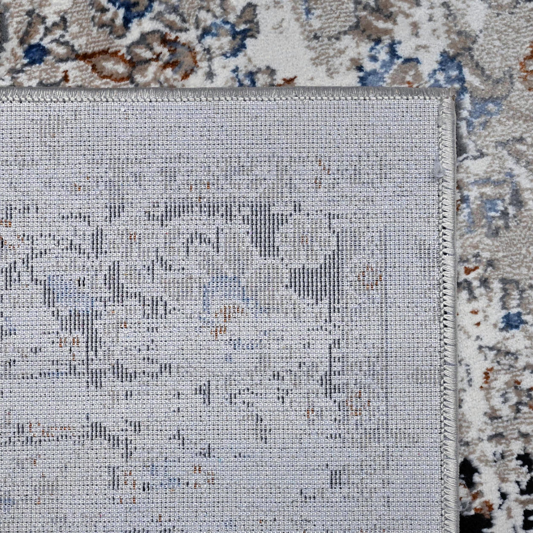 Grey Black Vintage Turkish Rug 5X8 ft