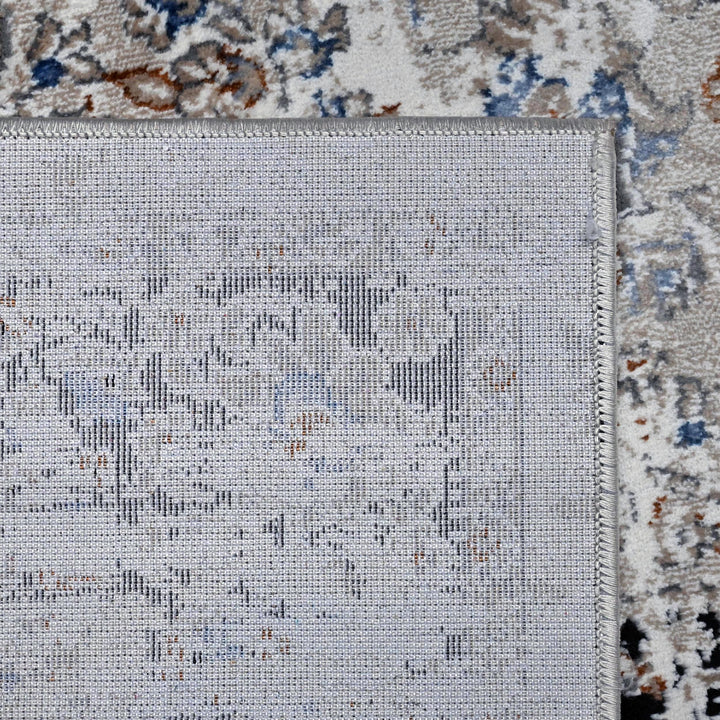 Grey Black Vintage Turkish Rug 5X8 ft