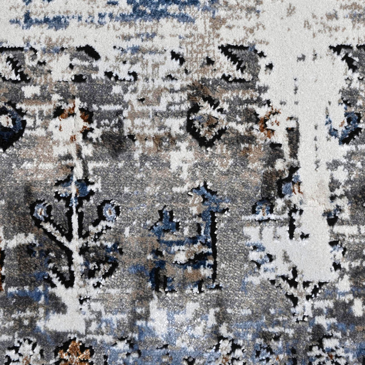 Grey Black Geometric Turkish Rug 5X8 ft